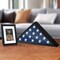 Americanflat Small Flag Display Case for Burial Flag - Fits Folded Flag - Elegant Military Flag Display Case - Plexiglass Cover - Triangle Hanging Hardware - Brown